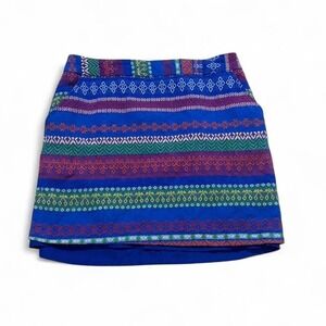 Anthropologie Blue and multi-coloured Pim + Larkin Tribal mini skirt 100% cotton